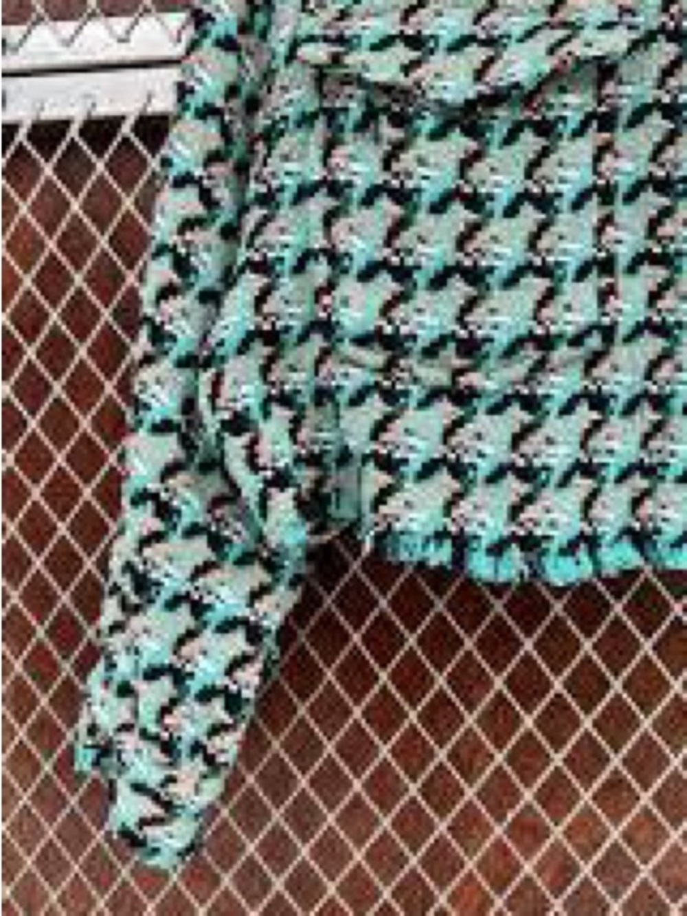 ZARA Textured Houndstooth Tweed 2 Piece Coord Matching Set Jacket Skirt Chanel 💚 - Picture 14 of 16
